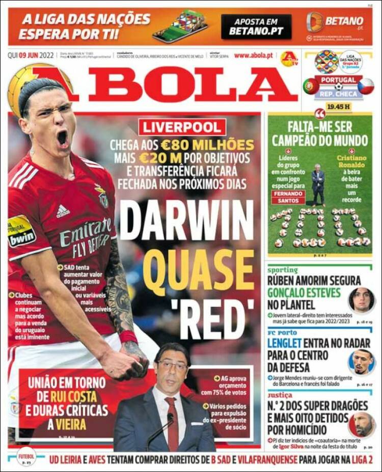 Portada de A Bola (Portugal)