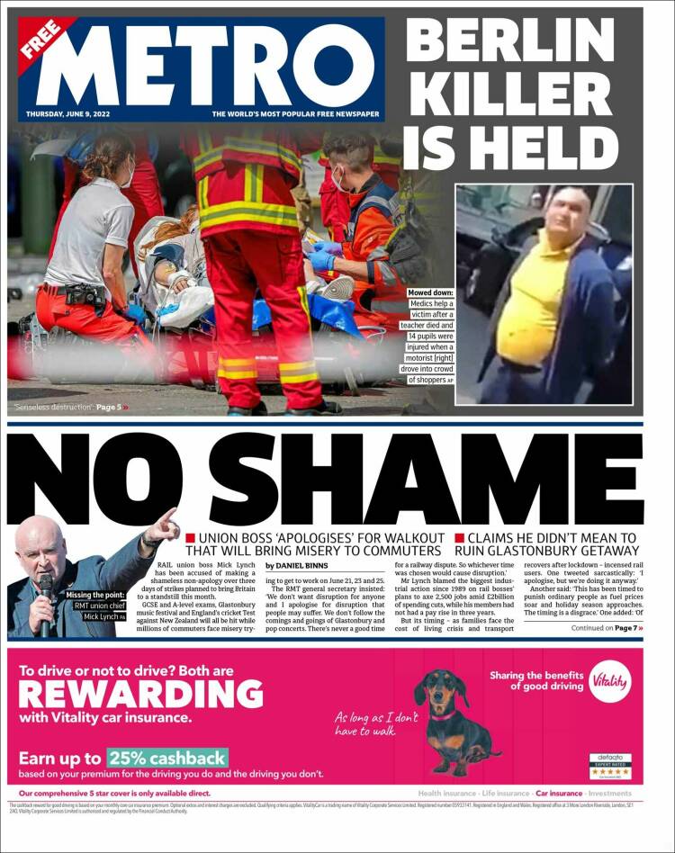 Portada de Metro (Royaume-Uni)