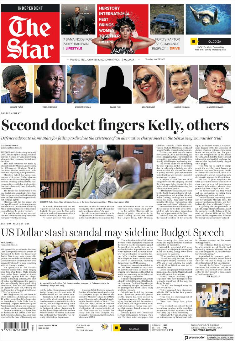 Portada de The Star (Afrique du Sud)