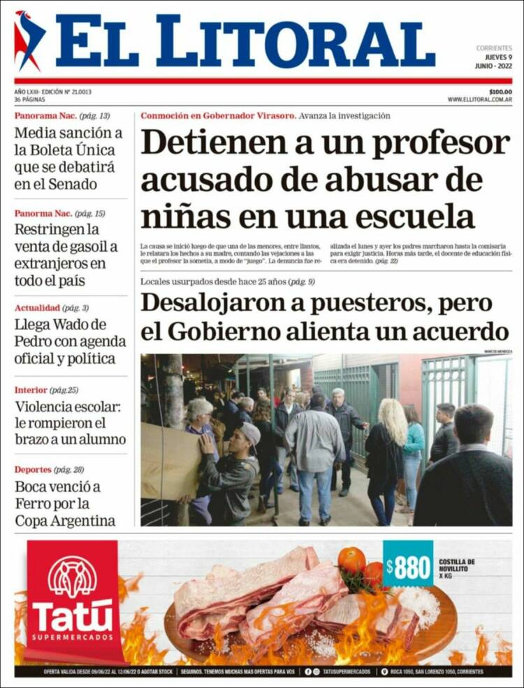 Portada de El Litoral Corrientes (Argentina)
