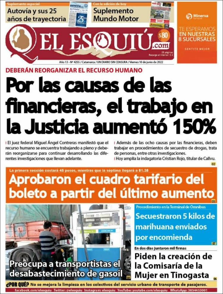 Portada de El Esquiu (Argentina)