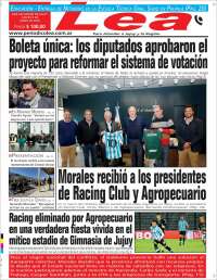 Portada de Periódico Lea (Argentina)