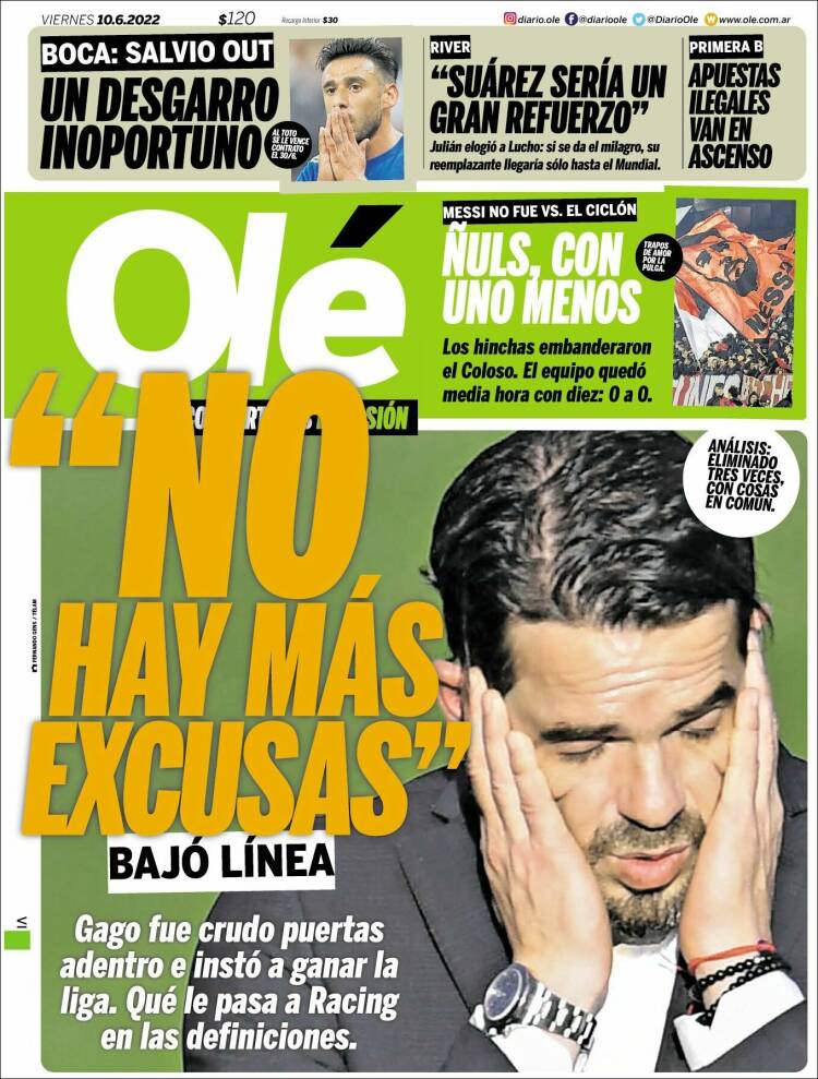 Portada de Olé (Argentina)