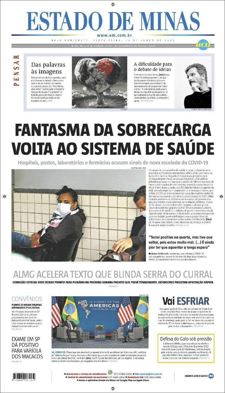 Portada de Jornal Estado de Minas (Brasil)