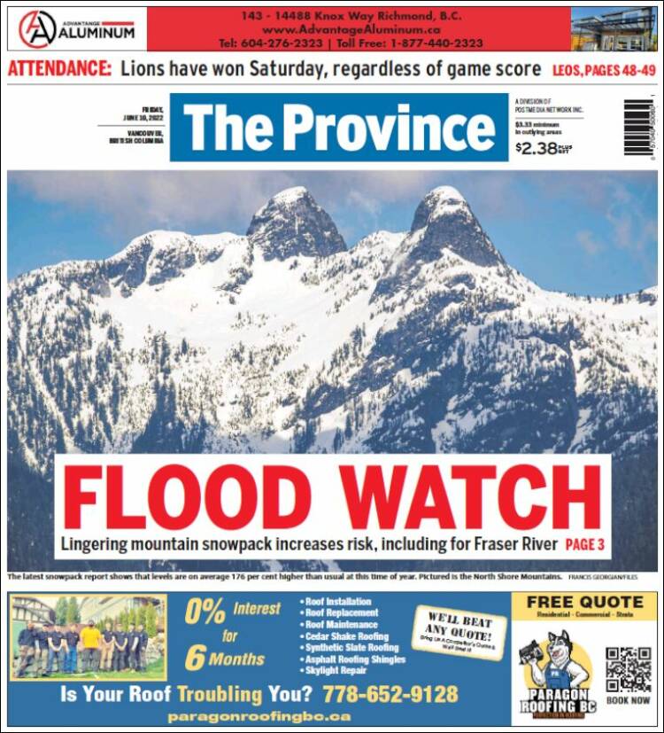 Portada de The Province (Canadá)