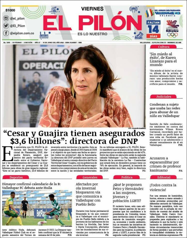 Portada de El Pilón (Colombia)