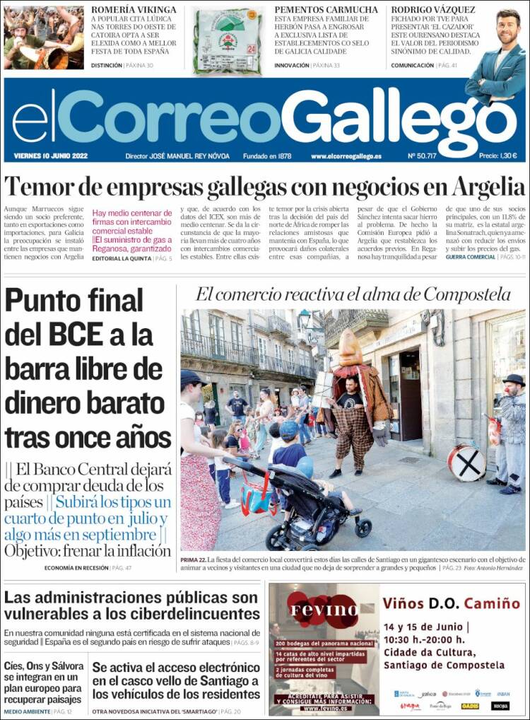 Portada de El Correo Gallego (España)