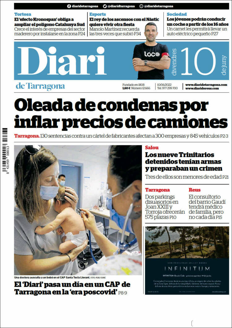 Portada de Diari de Tarragona (España)