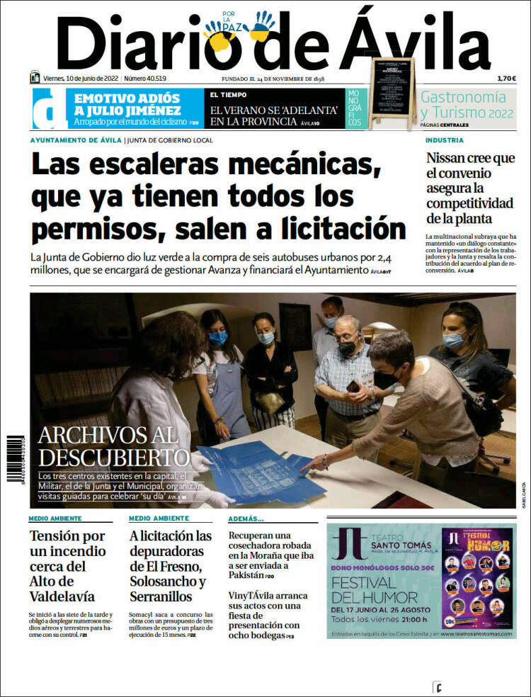 Portada de Diario de Ávila (España)