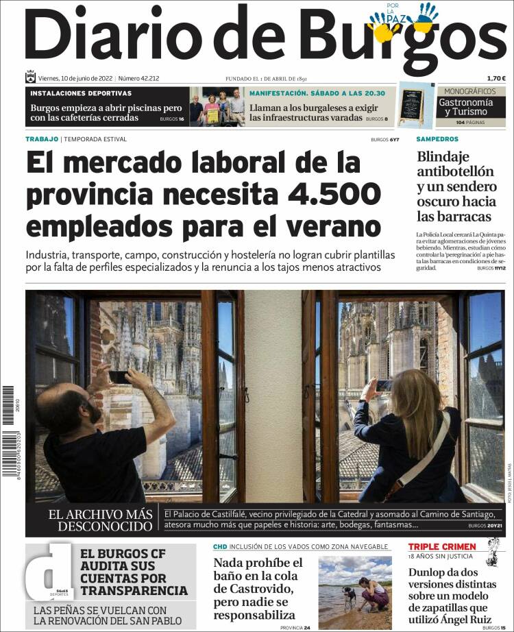 Portada de Diario de Burgos (España)