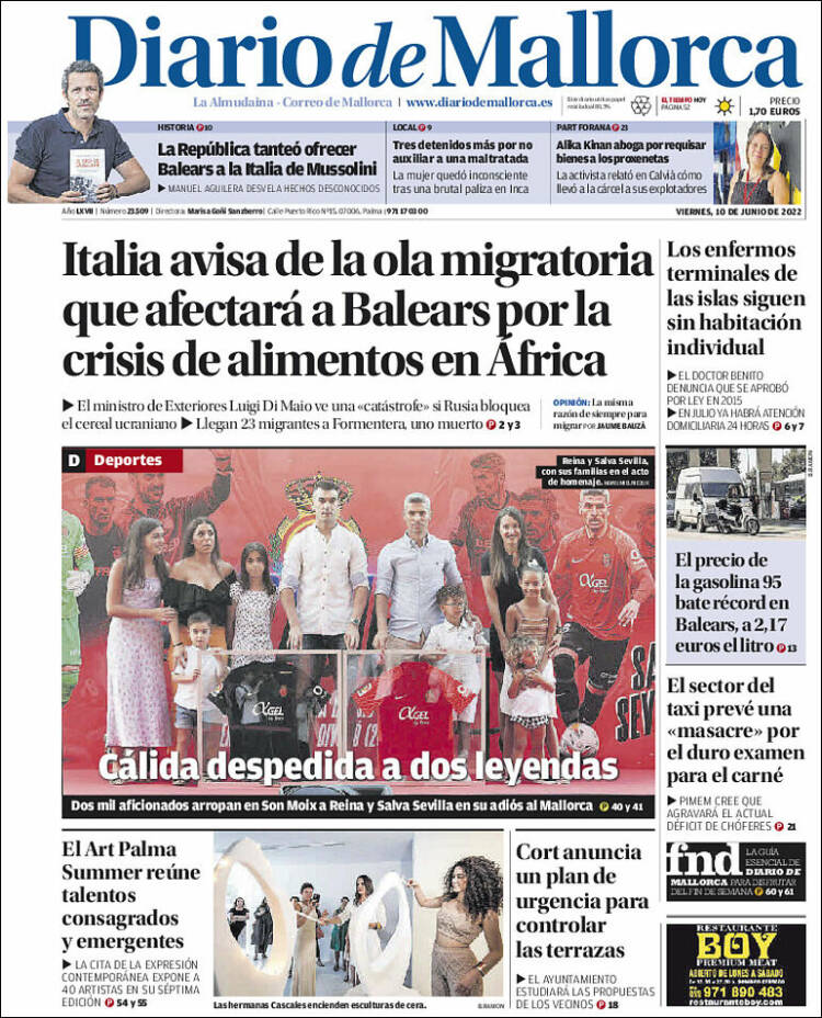Portada de Diario de Mallorca (España)