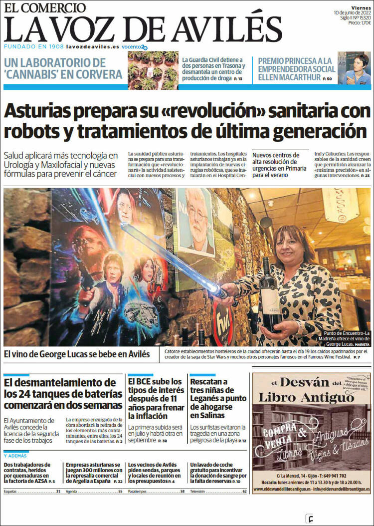 Portada de El Comercio - Avilés (España)