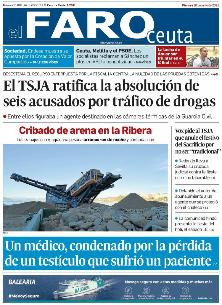 Portada de El Faro de Ceuta (España)
