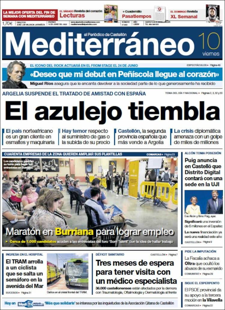 Portada de El Periódico Mediterraneo (España)