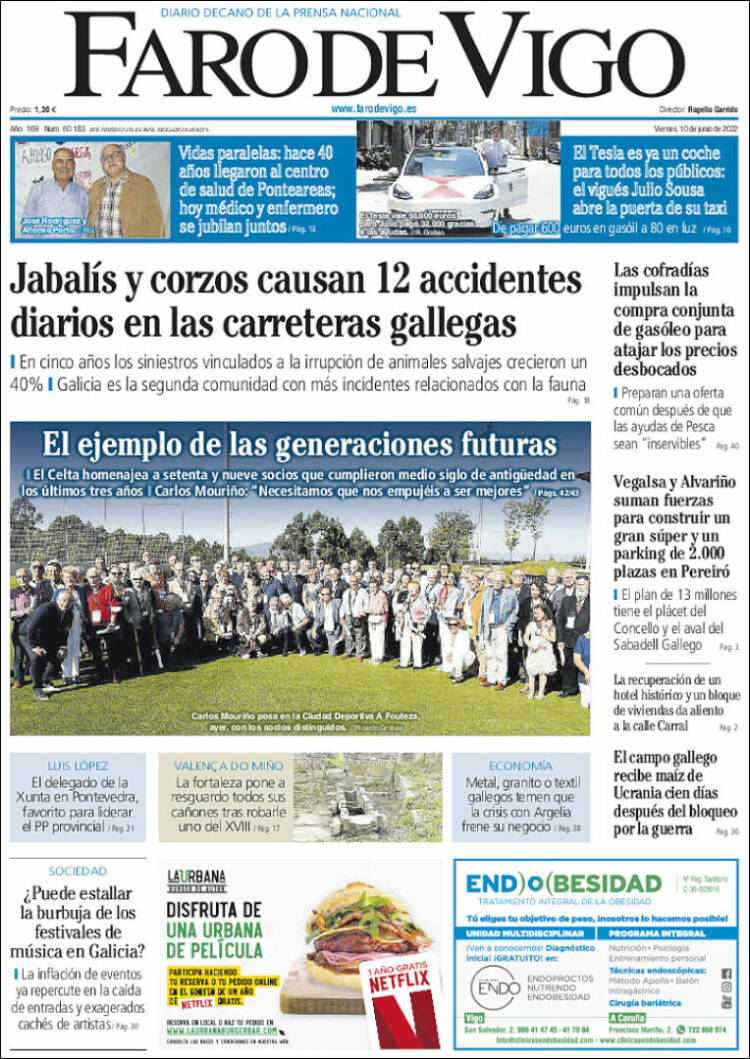 Portada de Faro de Vigo (España)