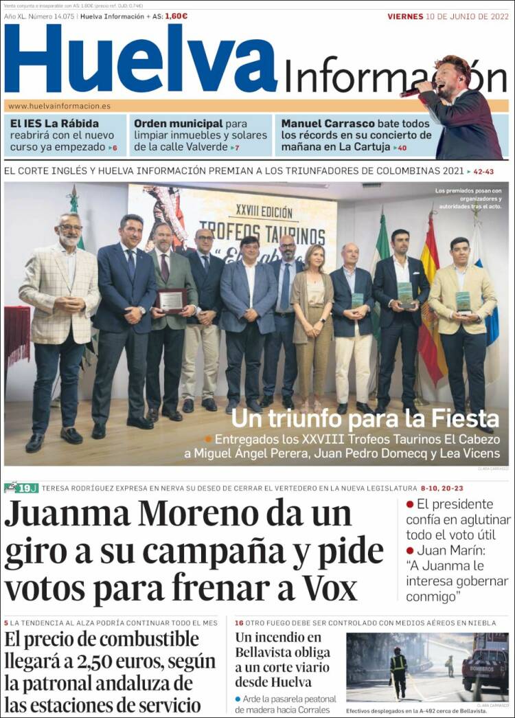 Portada de Huelva Información (España)