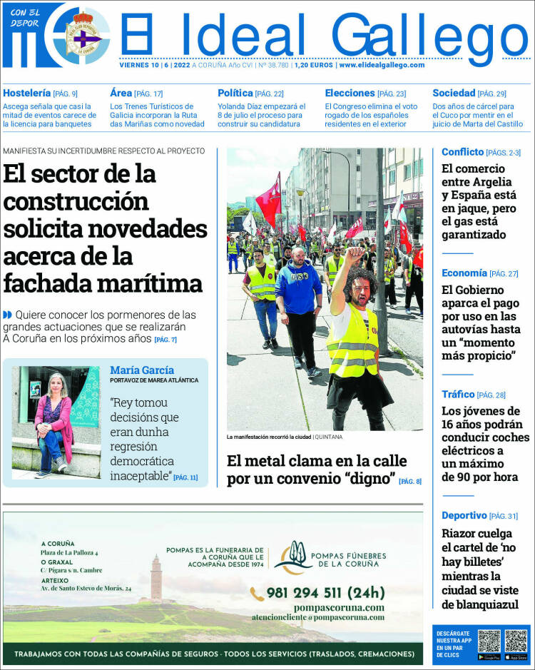 Portada de El Ideal Gallego (España)