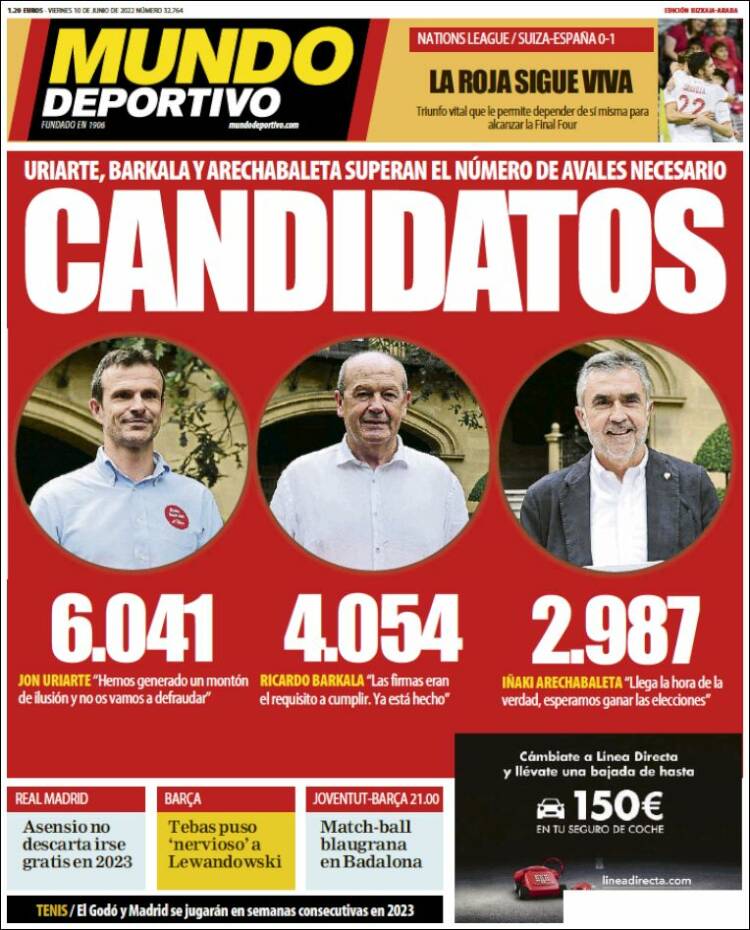 Portada de Mundo Deportivo Bizkaia (España)