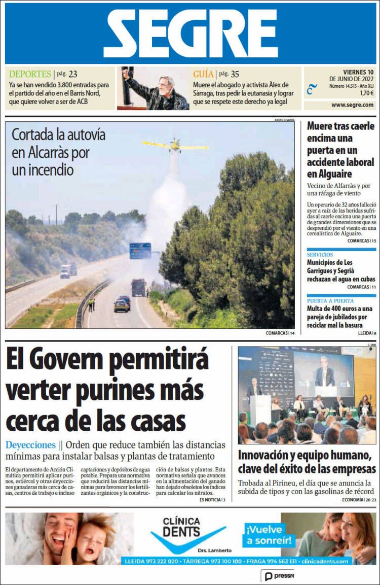 Portada de Segre  (España)