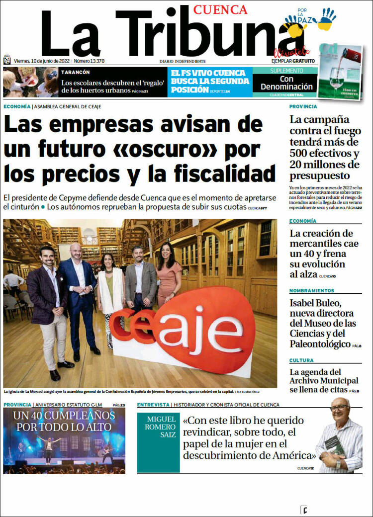 Portada de La Tribuna de Cuenca (España)