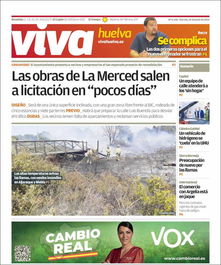 Portada de Viva Huelva (España)