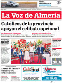 Portada de La Voz de Almería (España)