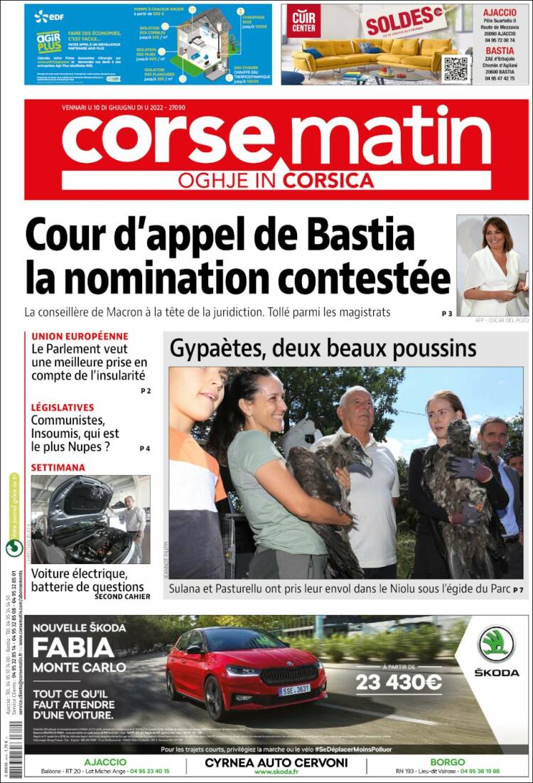 Portada de Corse-Matin (France)