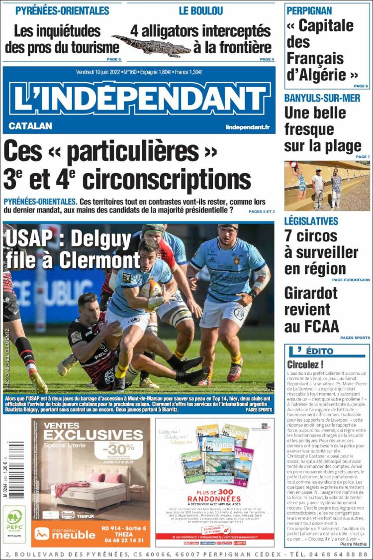 Portada de Le Indépendant (France)