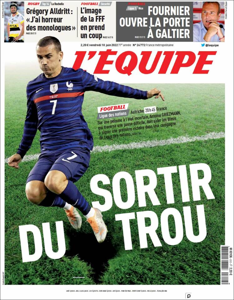 Portada de L'Equipe (France)
