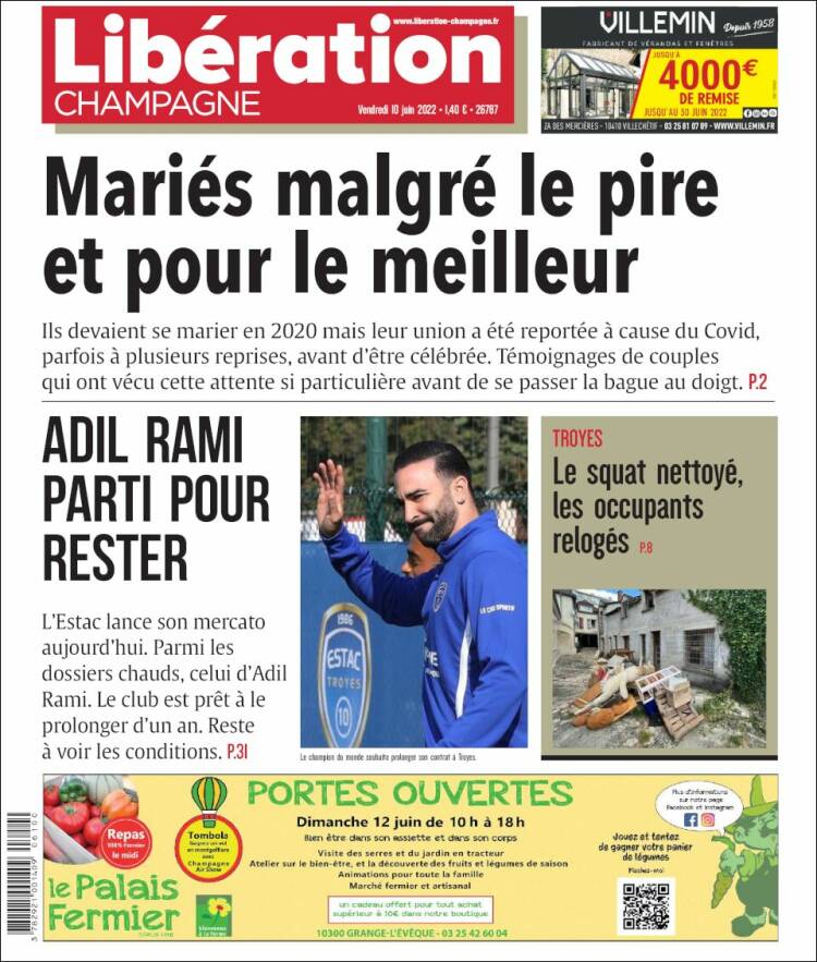 Portada de Libération Champagne (France)