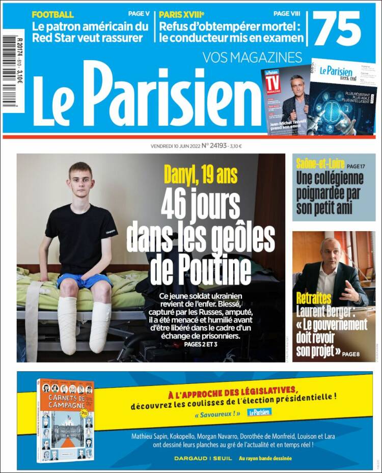 Portada de Le Parisien (France)