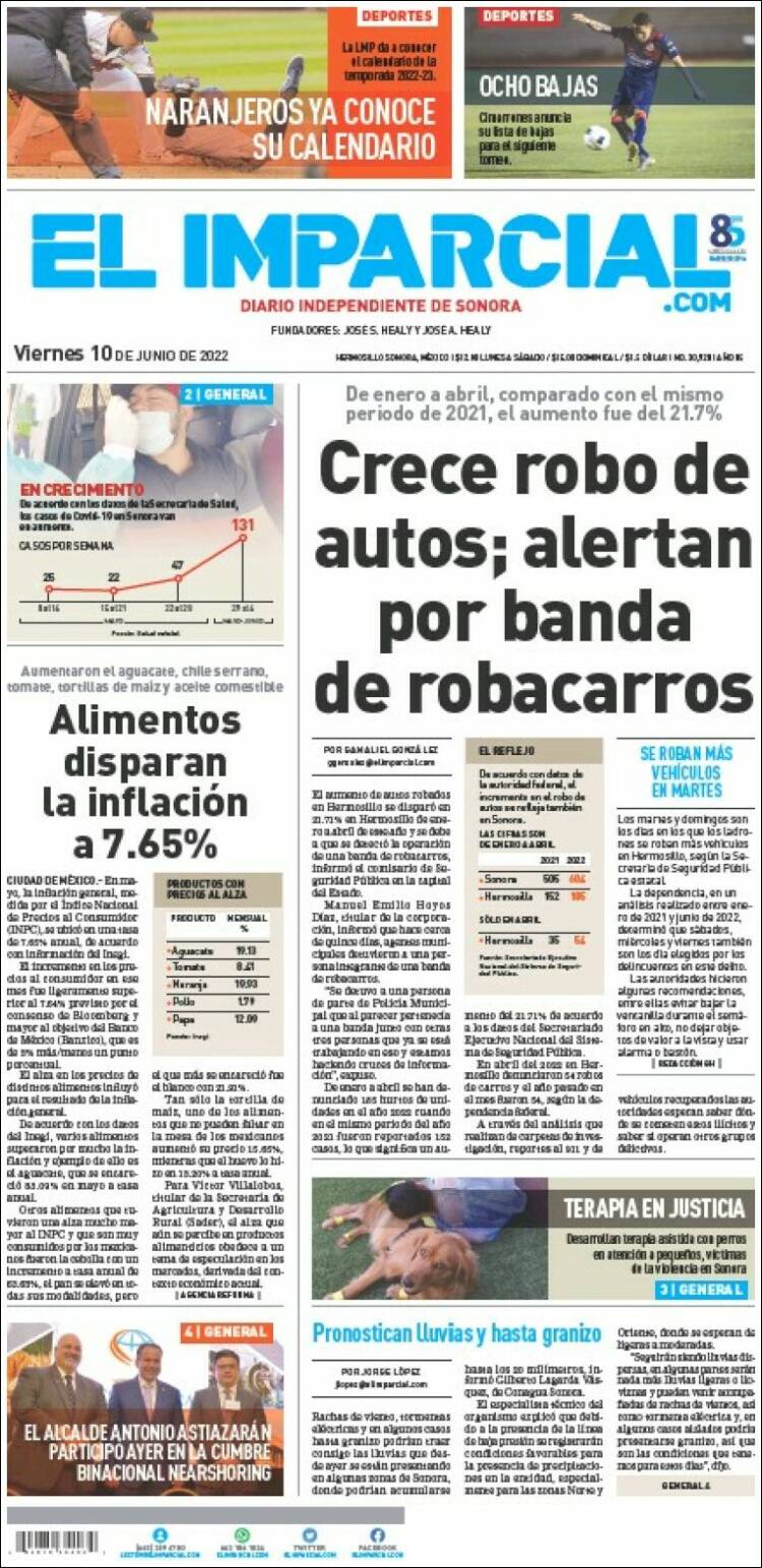 Portada de El Imparcial (M&eacute;xico)