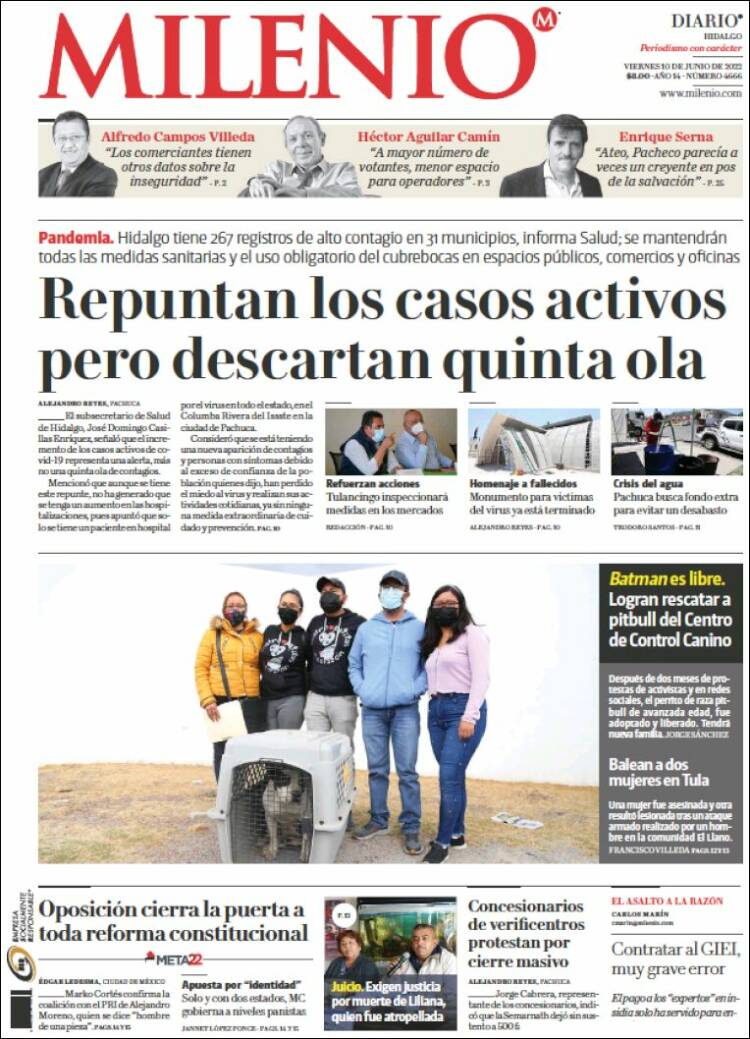 Portada de Milenio de Hidalgo (M&eacute;xico)