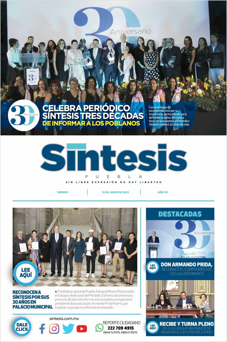 Portada de Síntesis - Puebla (M&eacute;xico)