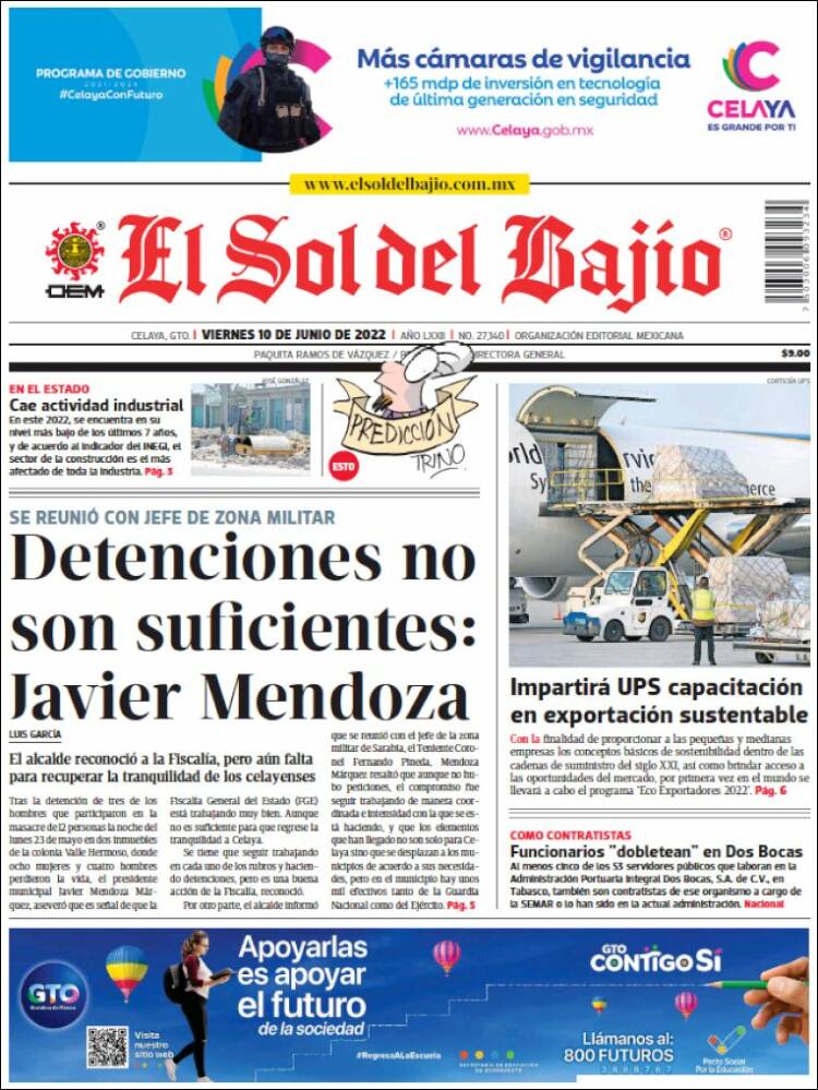 Portada de El Sol del Bajio (M&eacute;xico)