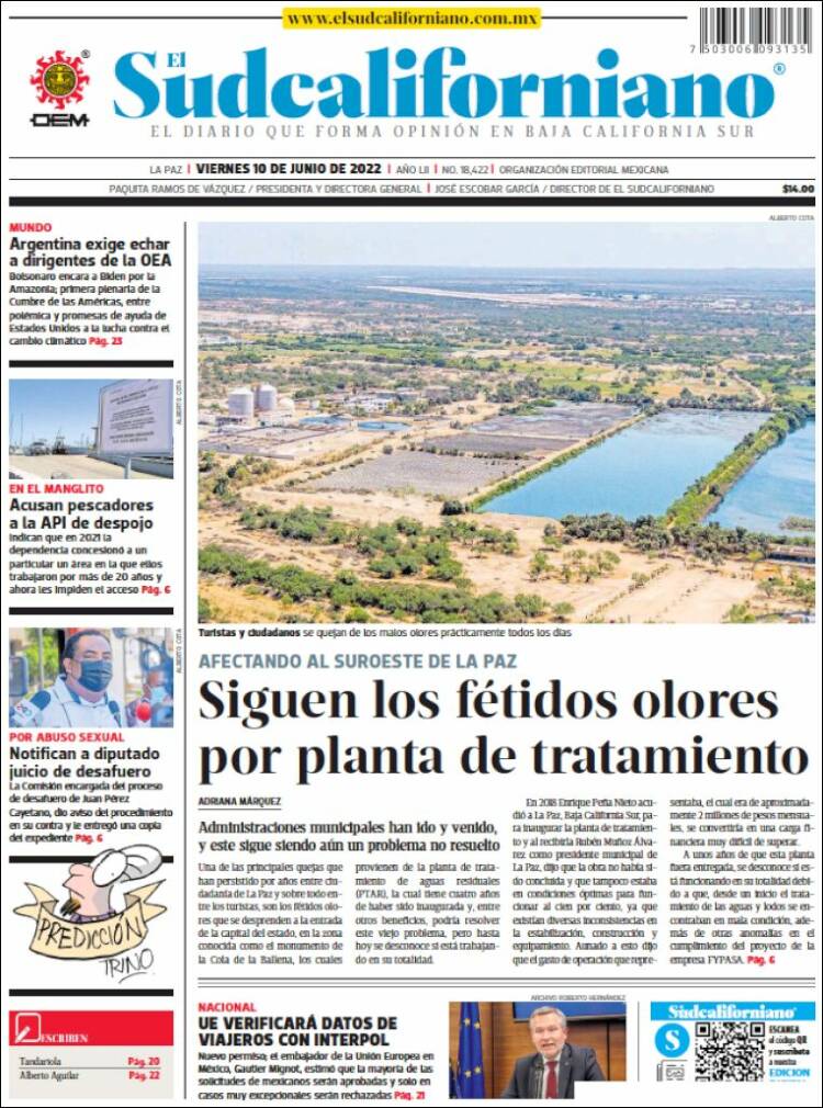 Portada de El Sudcaliforniano (M&eacute;xico)