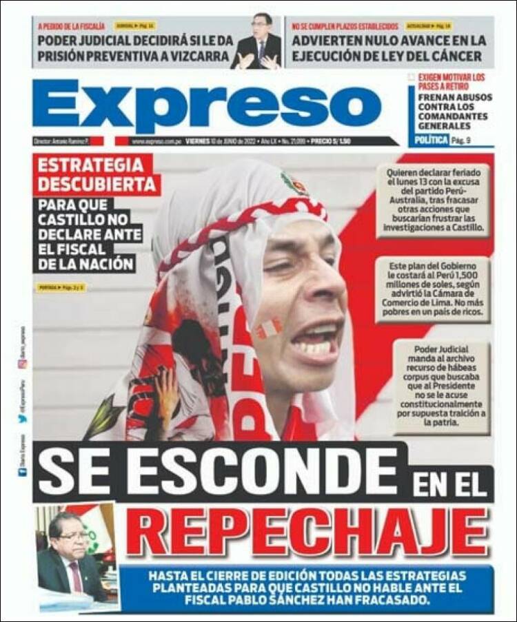 Portada de Expreso (Per&uacute;)