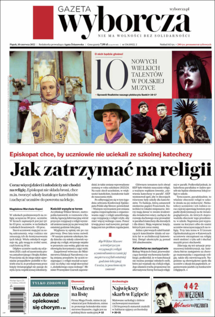 Portada de Gazeta Wyborcza (Polonia)