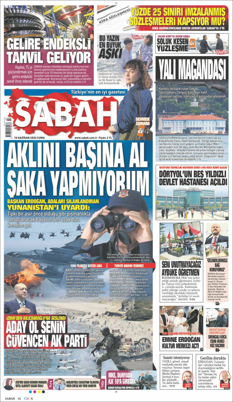 Portada de Sabah (Turqu&iacute;a)