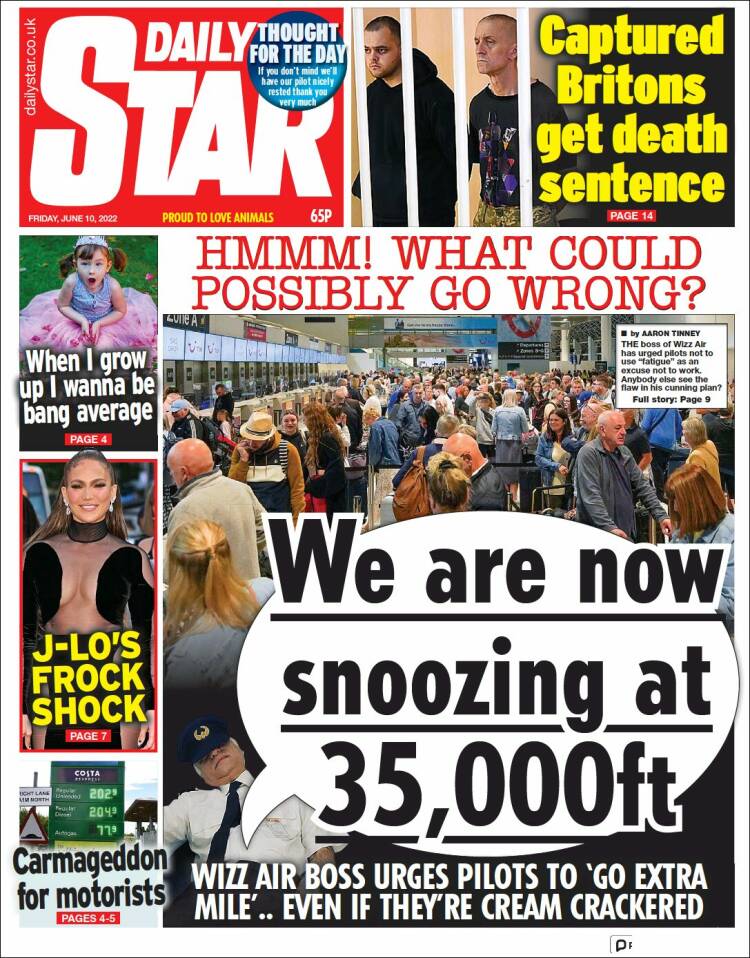 Portada de Daily Star (Reino Unido)