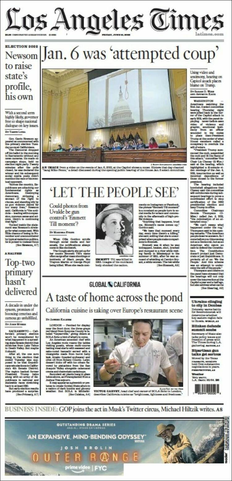 Portada de Los Angeles Times (USA)