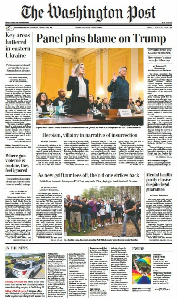 Portada de The Washington Post (USA)