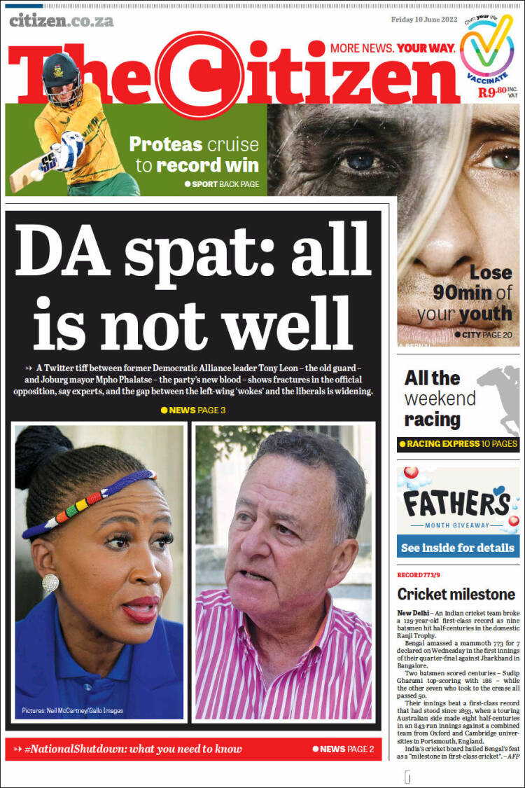 Portada de The Citizen (Sud&aacute;frica)