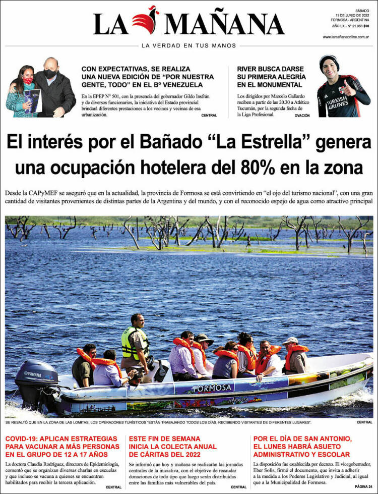 Portada de Diario La Mañana (Argentina)
