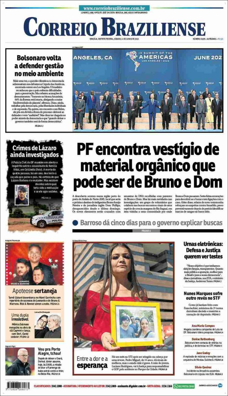 Portada de Correio Braziliense (Brasil)
