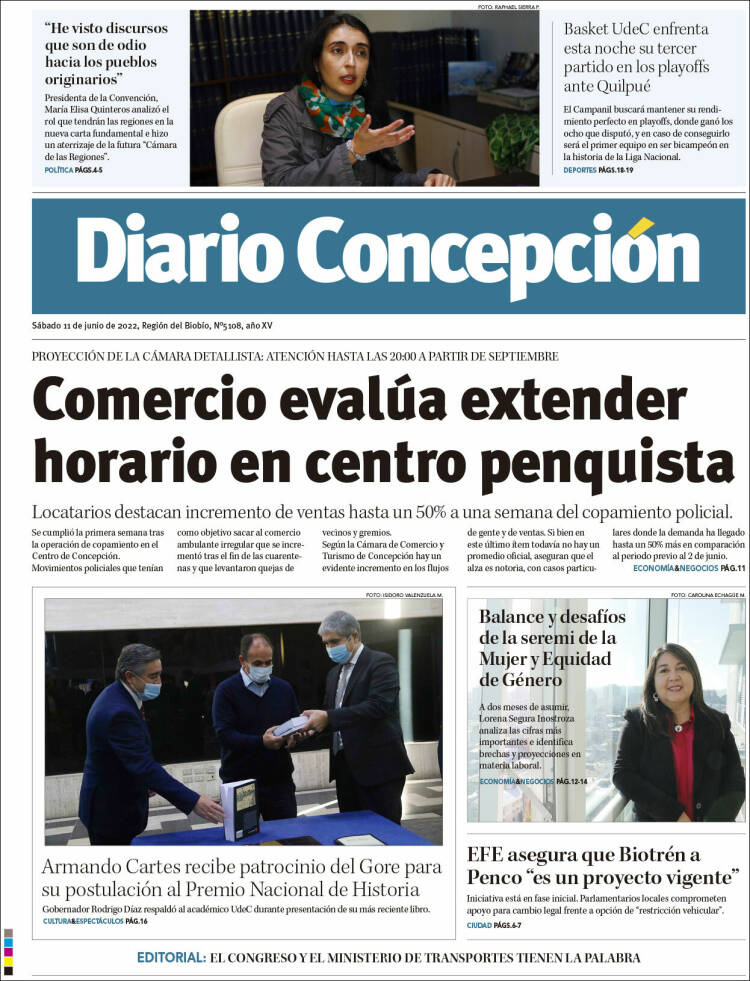 Portada de Diario de Concepción (Chile)