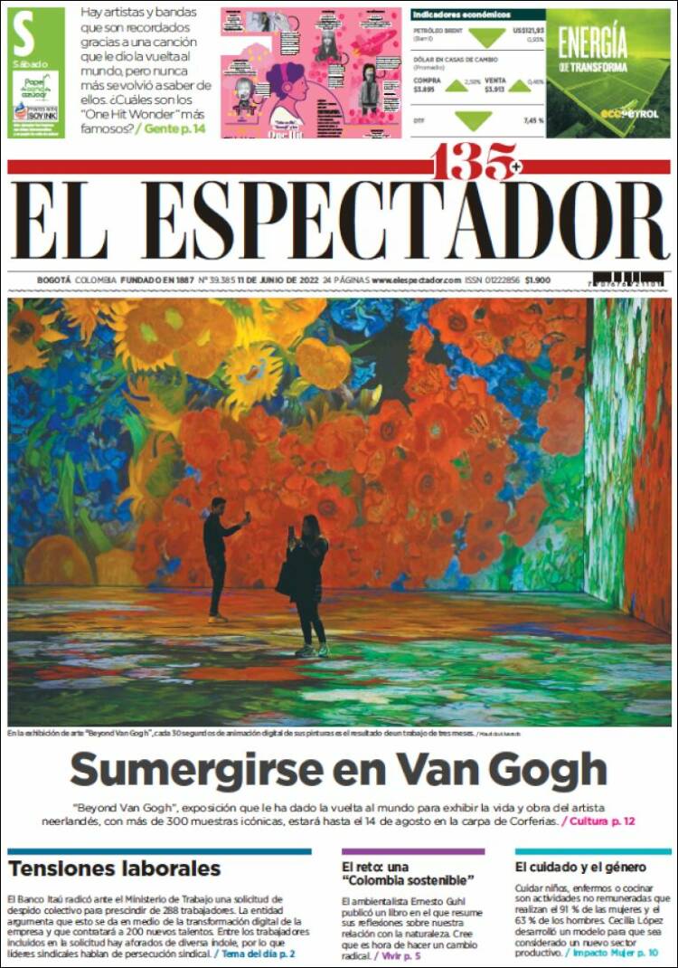 Portada de El Espectador (Colombia)