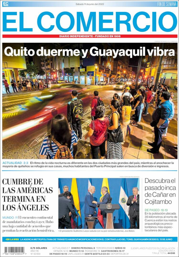 Periódico El Comercio Ecuador Periódicos De Ecuador Edición De Sábado 11 De Junio De 2022 0489