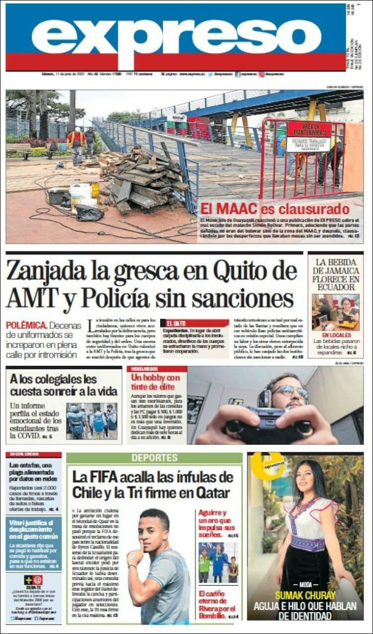 Portada de Expreso (Ecuador)