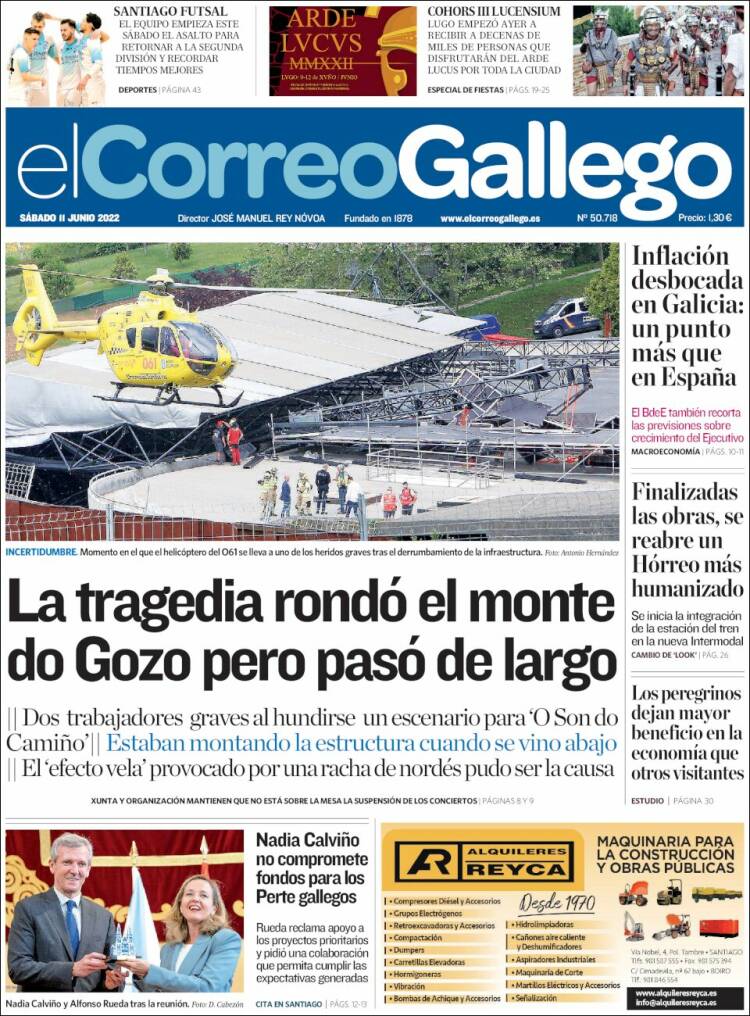 Portada de El Correo Gallego (Espa&ntilde;a)